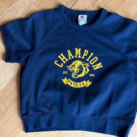 Champion Phys Ed SS Workout Gym Sweat-tee Sz L Vintage-vibe Collegiate NWOT - Picture 2 of 10